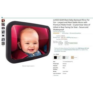 Premium Baby Backseat Shatterproof Mirror for Car